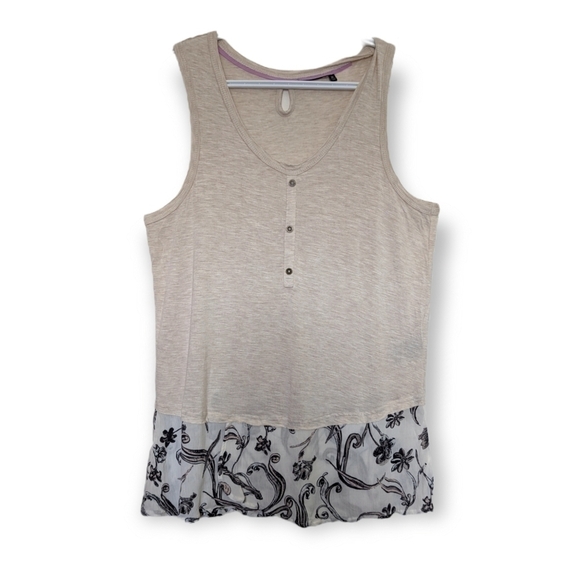 Nanette lepore tan henley tank size M - Picture 1 of 6